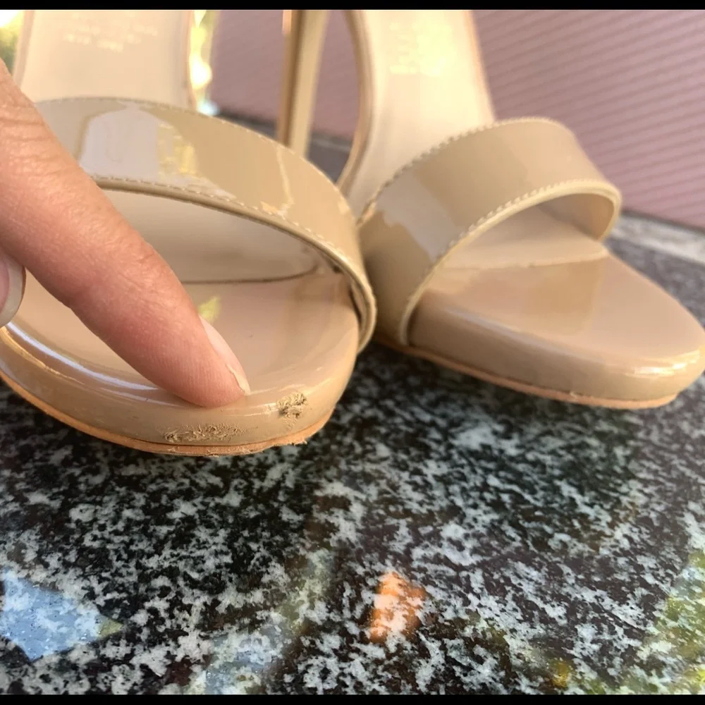 Leather Nude ankle strap heels size 8 - Picture 10 of 15
